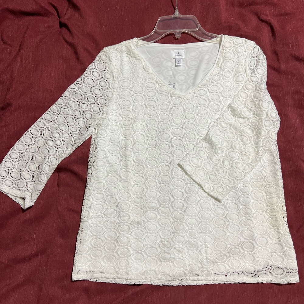 Dressbarn White Blouse - Size M (petite)